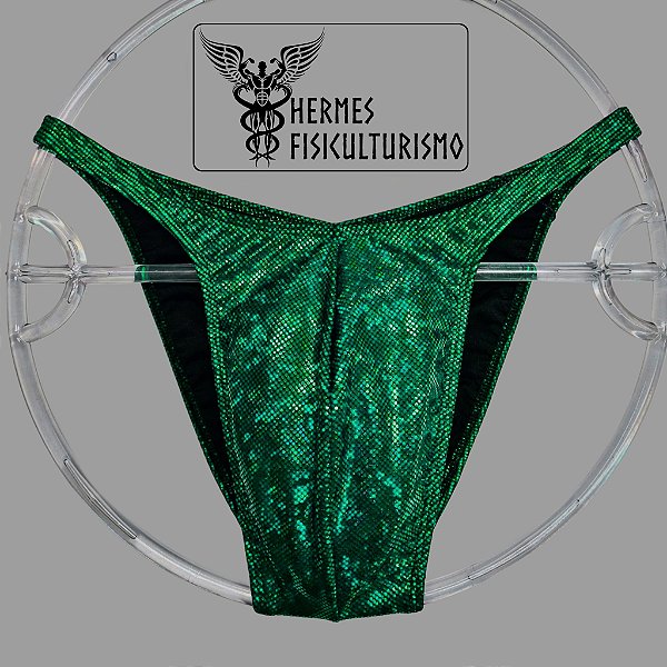 Sunga Bodybuilder Esmeralda Holográfica - Corte Pró