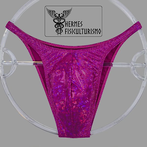 Sunga Bodybuilder Rosa Holográfica - Corte Pró