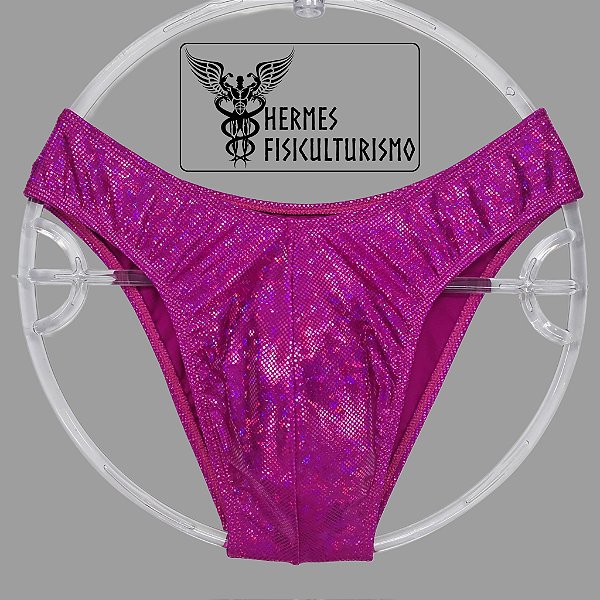 Sunga Bodybuilder Rosa Holográfica - Corte IFBB