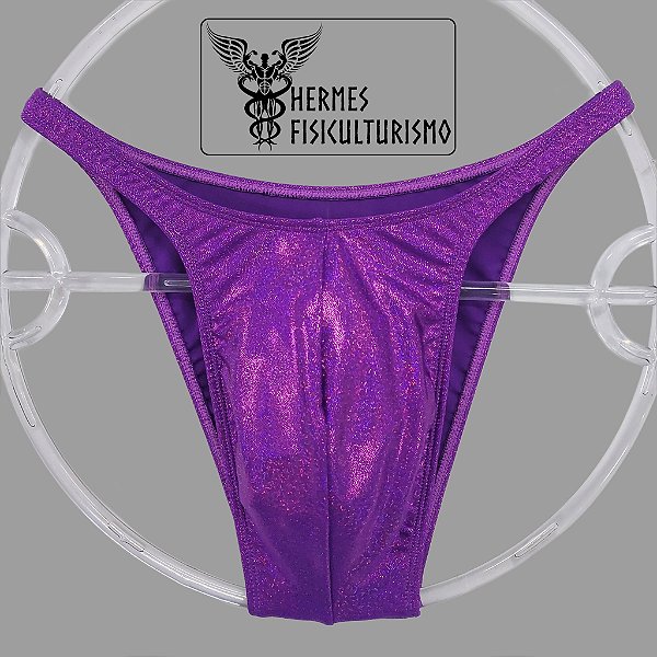 Sunga Bodybuilder Roxa Brilhante Holográfica - Corte Pró