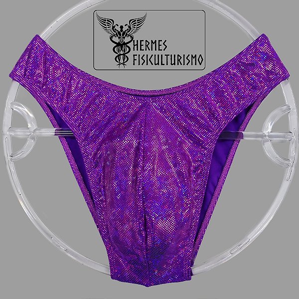 Sunga Bodybuilder Roxa Holográfica - Corte IFBB