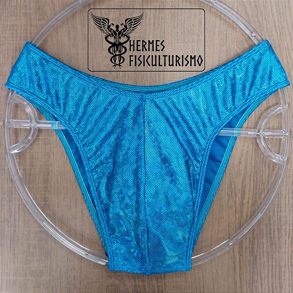 Sunga Bodybuilder Turquesa Holográfica - Corte IFBB