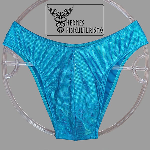 Sunga Bodybuilder Turquesa Holográfica - Corte IFBB