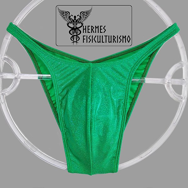 Sunga Bodybuilder Verde Brilhante Holográfica - Corte Pró