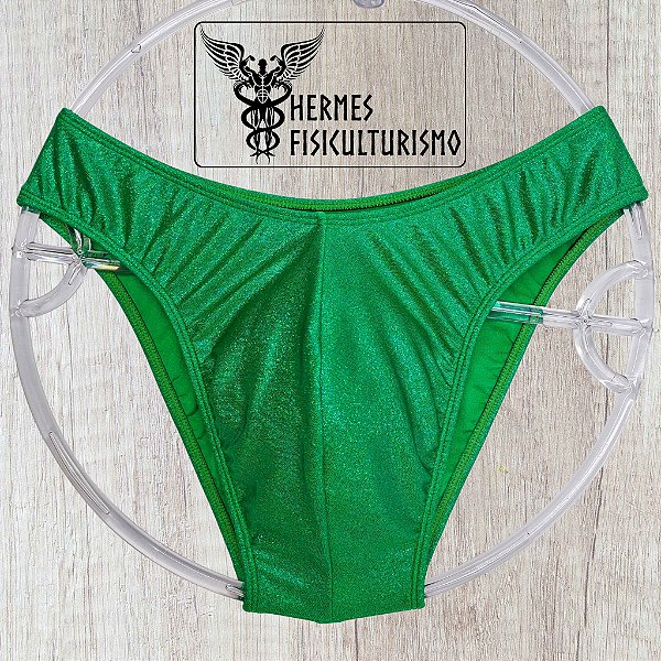 Sunga Bodybuilder Verde Brilhante Holográfica - Corte IFBB