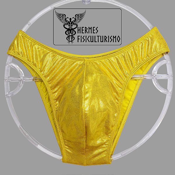 Sunga Bodybuilder Dourada Brilhante - Corte IFBB