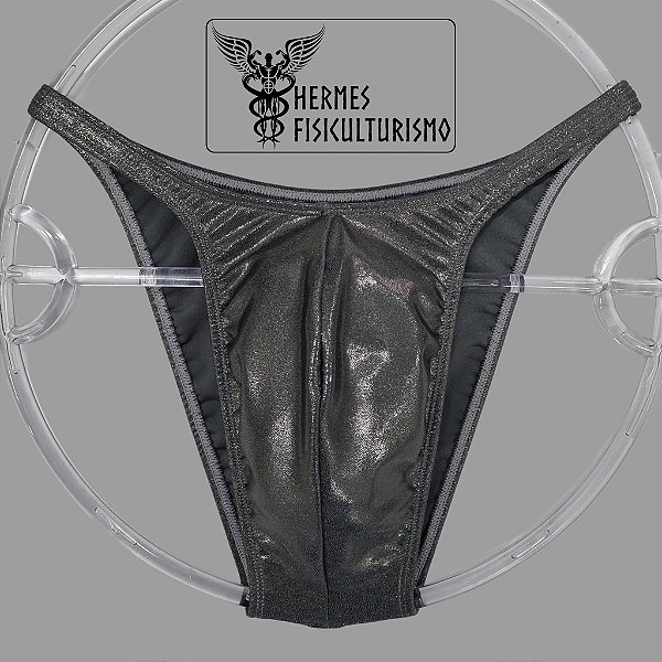Sunga Bodybuilder Grafite Brilhante - Corte Pró