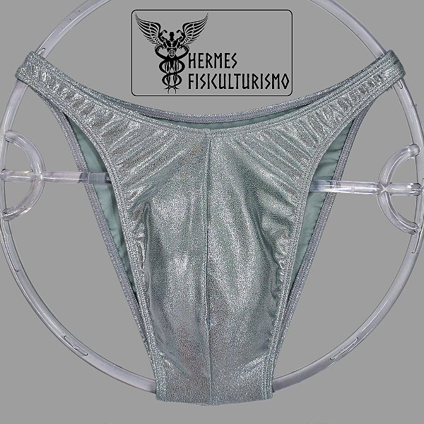 Sunga Bodybuilder Prata Brilhante - Corte Tradicional