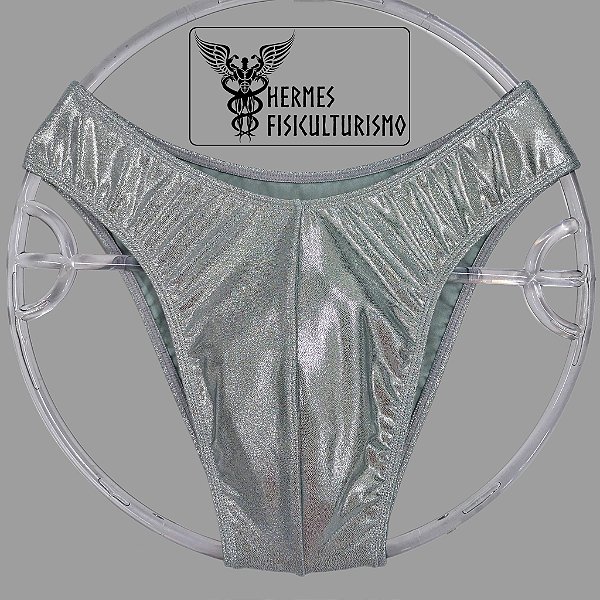 Sunga Bodybuilder Prata Brilhante - Corte IFBB