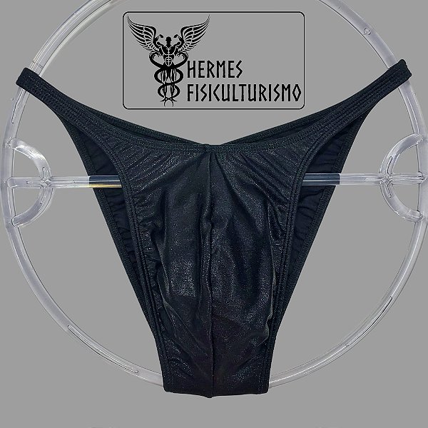 Sunga Bodybuilder Preta Brilhante - Corte Pró