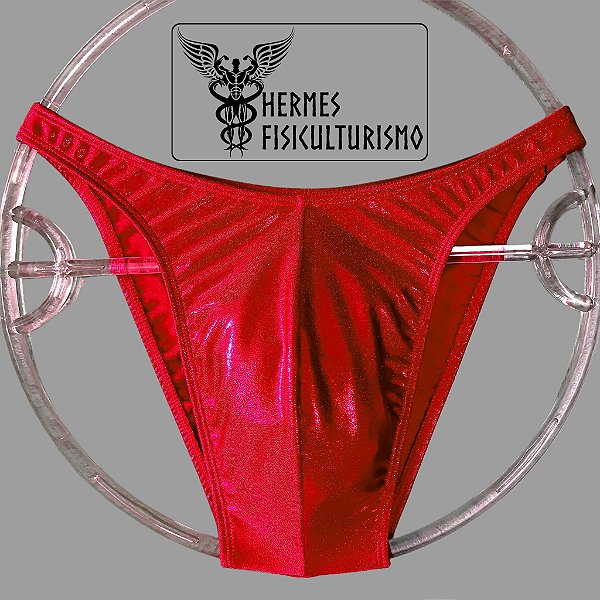 Sunga Bodybuilder Vermelha Brilhante - Corte Tradicional