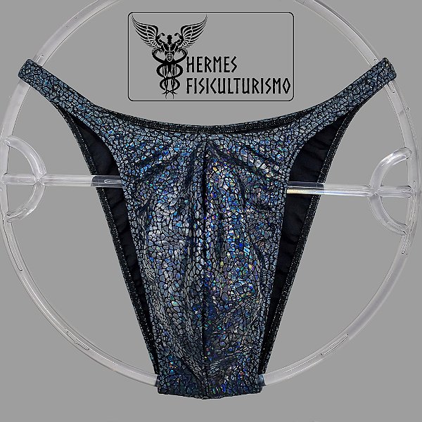 Sunga Bodybuilder Preta Escama Réptil - Corte Pró