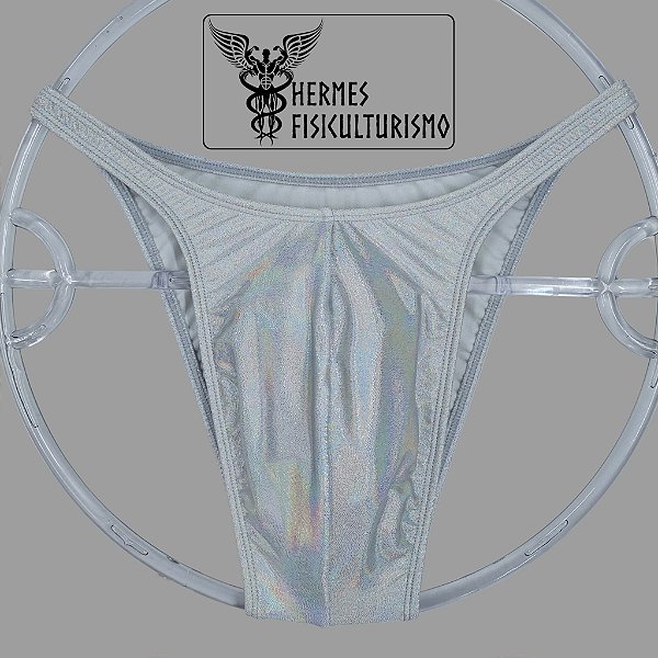 Sunga Bodybuilder Prata Camaleão - Corte Pró