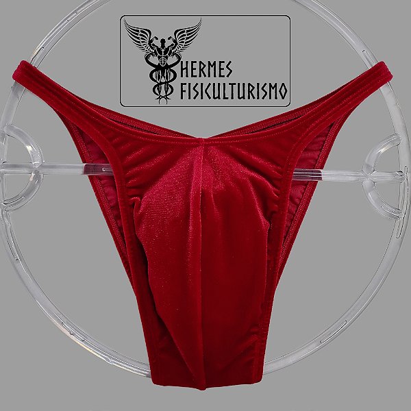 Sunga Bodybuilder Vermelha em Veludo - Corte Pró