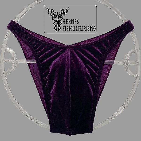 Sunga Bodybuilder Vinho em Veludo - Corte Tradicional