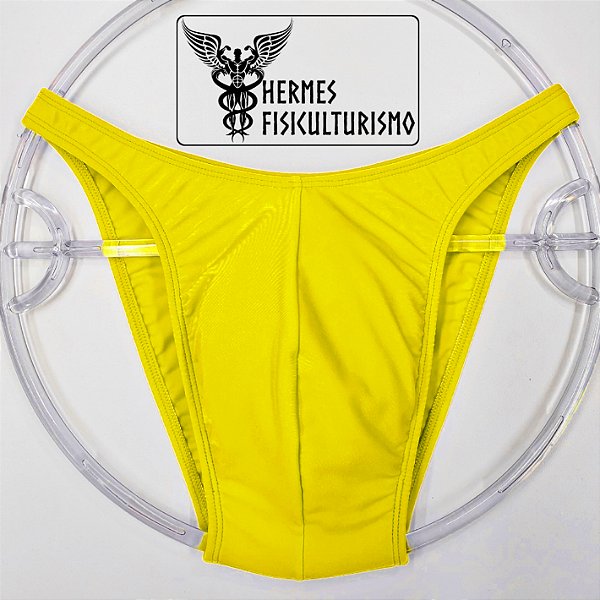 Sunga Bodybuilder Amarela em Lycra - Corte Tradicional