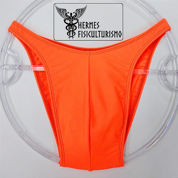 Sunga Bodybuilder Laranja em Lycra - Corte Tradicional