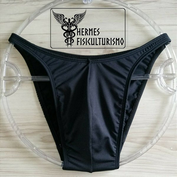 Sunga Bodybuilder Preta em Lycra - Corte Tradicional