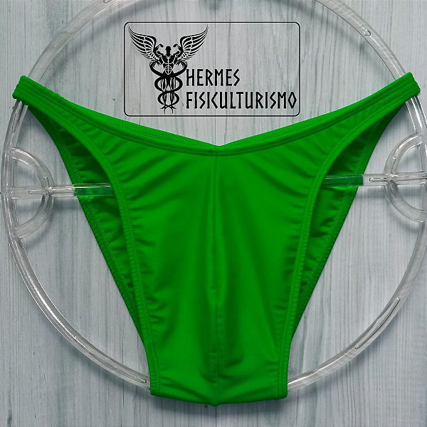 Sunga Bodybuilder Verde em Lycra - Corte Tradicional