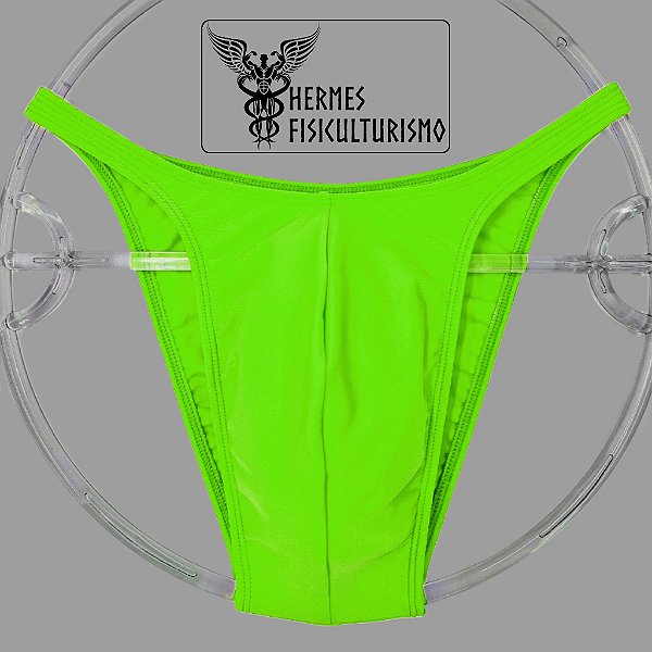 Sunga Bodybuilder Verde Limão em Lycra - Corte Pró