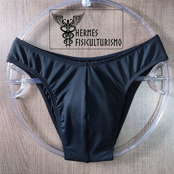 Sunga Bodybuilder Preta em Lycra - Corte IFBB