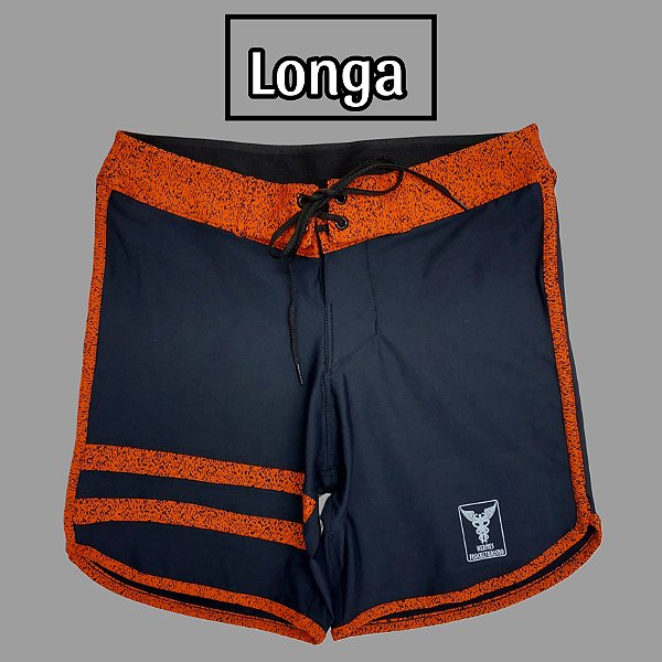 Bermuda Men's Physique Longa com Listras Laranja