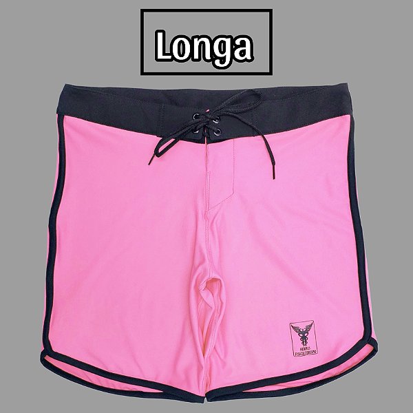Bermuda Men's Physique Longa Rosa Claro Fluor