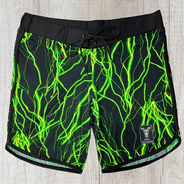 Bermuda Men's Physique Curta Thunder Verde Neon