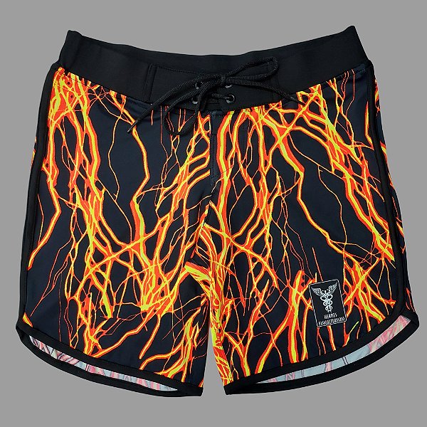 Bermuda Men's Physique Curta Thunder Laranja Neon