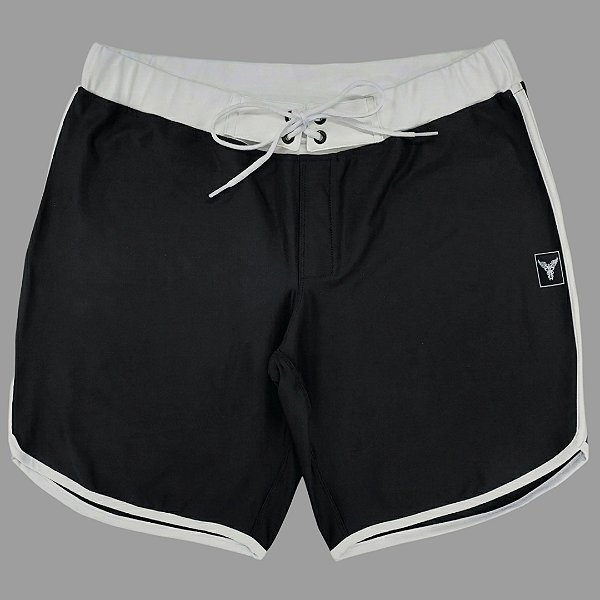 Bermuda Men's Physique Curta Preta com Branco