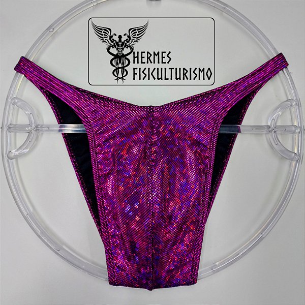 Sunga Bodybuilder Magenta Holográfica - Corte Pró