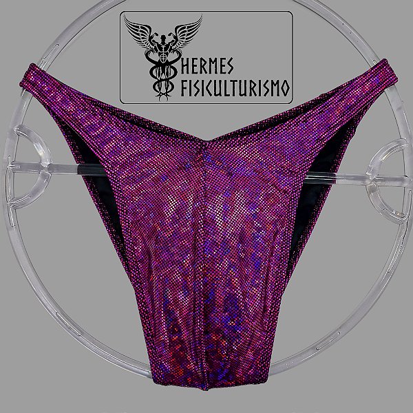 Sunga Bodybuilder Magenta Holográfica - Corte Tradicional