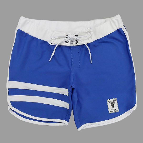 Bermuda Men's Physique Curta Azul Índigo com Branco e Listras