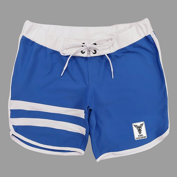 Bermuda Men's Physique Curta Azul Índigo com Branco e Listras