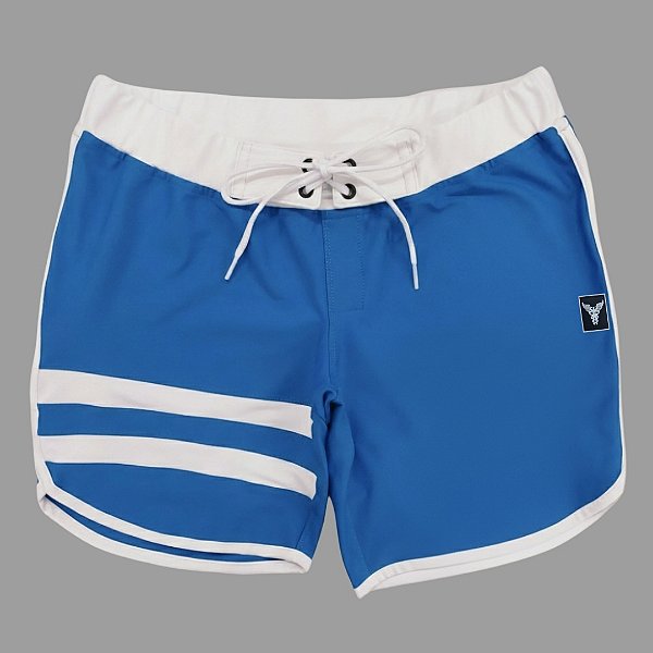 Bermuda Men's Physique Curta Azul Índigo com Branco e Listras