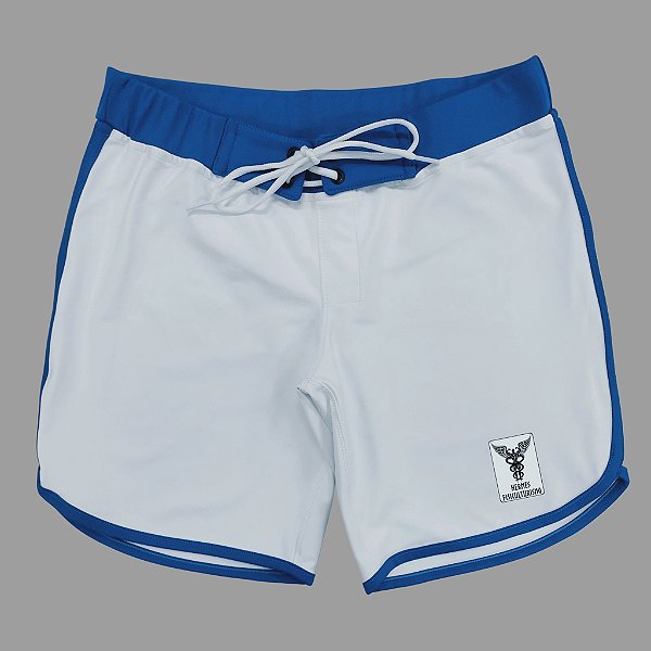 Bermuda Men's Physique Curta Branca com Azul Índigo