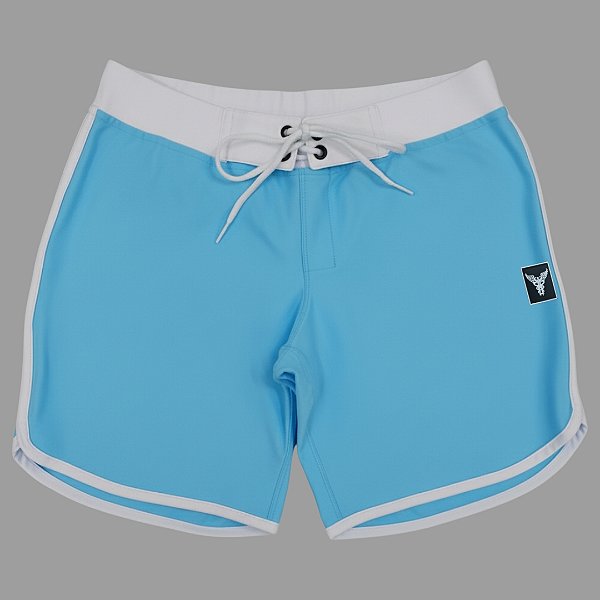 Bermuda Men's Physique Curta Blue Sky com Branco