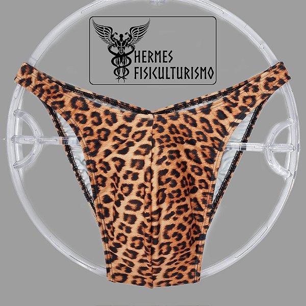 Sunga Bodybuilder Estampa Onça em Lycra - Corte Tradicional