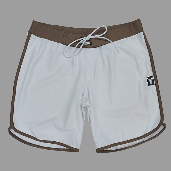 Bermuda Men's Physique Curta Branca com Café