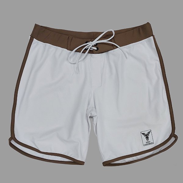 Bermuda Men's Physique Longa Branca com Café