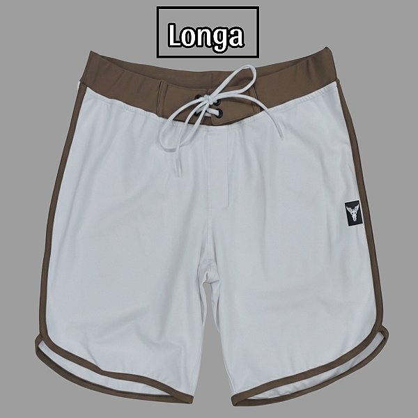 Bermuda Men's Physique Longa Branca com Café