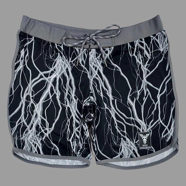 Bermuda Men's Physique Curta Thunder Cinza com Cós Cinza