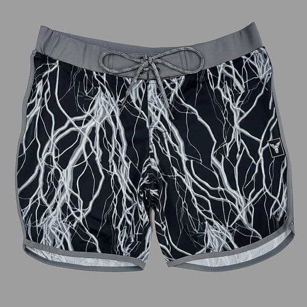 Bermuda Men's Physique Curta Thunder Cinza com Cós Cinza