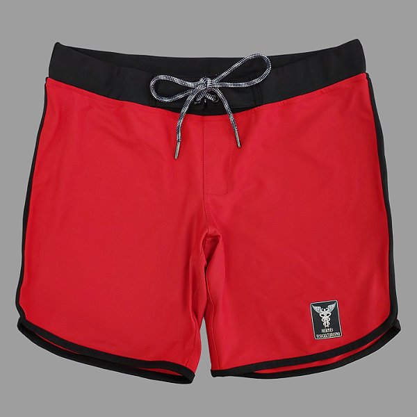 Bermuda Men's Physique Curta Vermelha com Preto