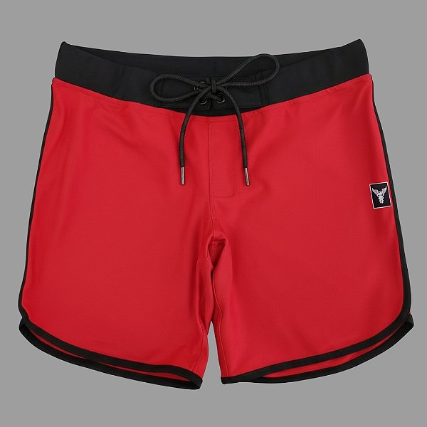 Bermuda Men's Physique Curta Vermelha com Preto