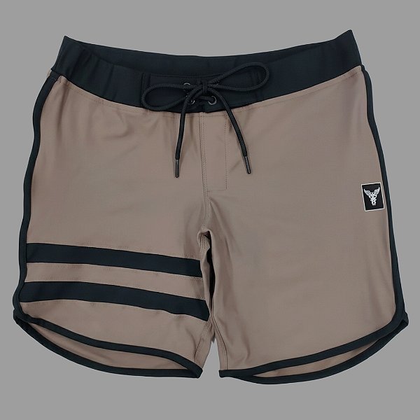Bermuda Men's Physique Curta Café com Preto e Listras