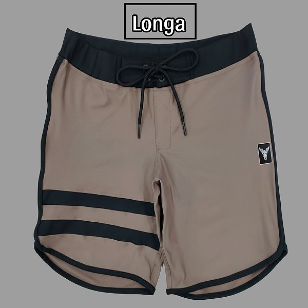 Bermuda Men's Physique Longa Café com Preto e Listras