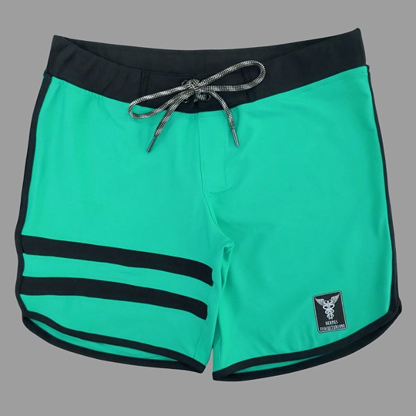 Bermuda Men's Physique Curta Verde Água com Preto e Listras