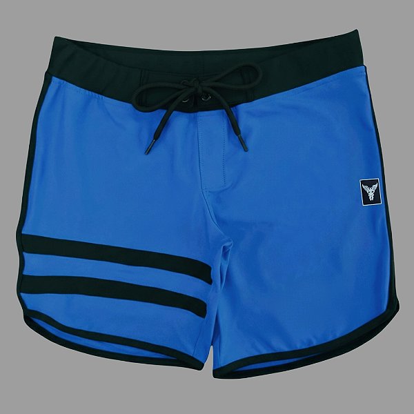 Bermuda Men's Physique Curta Azul Índigo com Preto e Listras