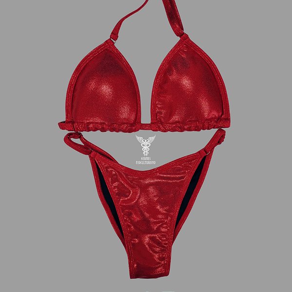 Biquíni Fit Model NPC – Vermelho Brilhante
